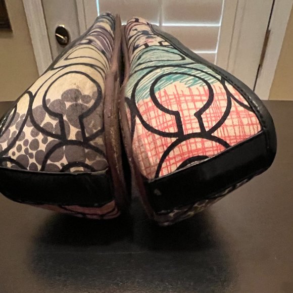 Coach portia size 8.5M multicolored ballet flat square toe - Picture 8 of 10